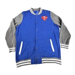 Superman Varsity Jacket XL Blue & Gray DC Comics Superhero Comcon